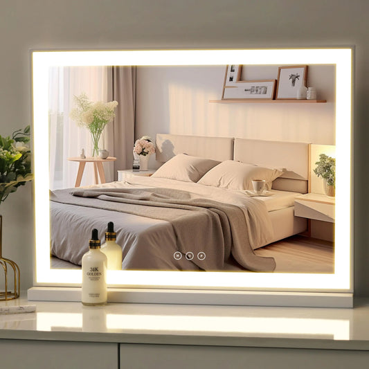 Large Lighted Makeup Mirror with Smart Touch