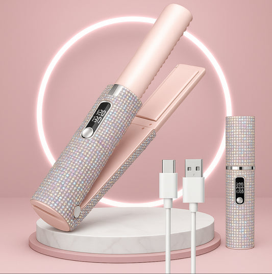 Beauty Portable Rechargeable Diamond Hair Straightener
