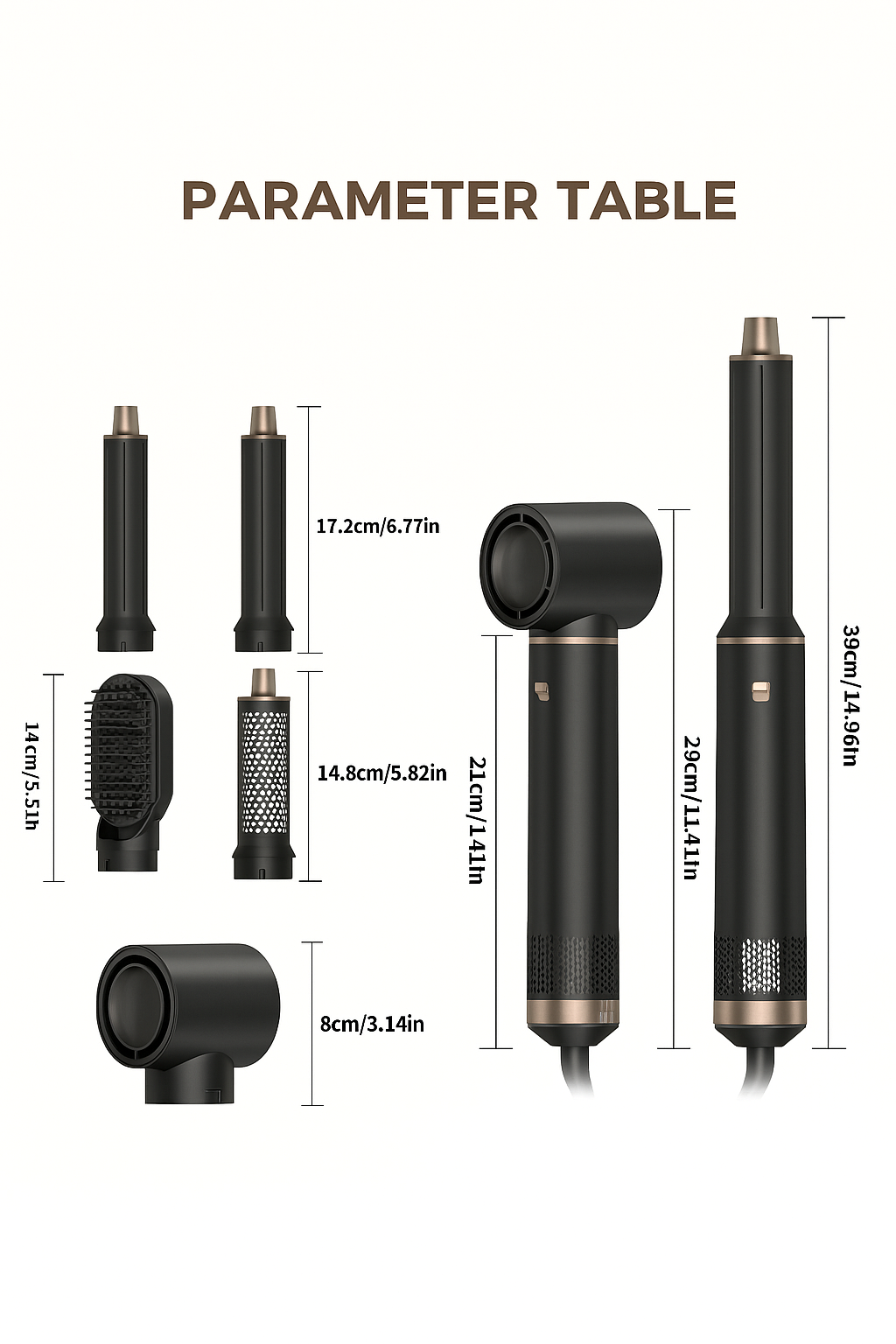Black Five-in-One Hair Curler