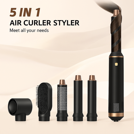Black Five-in-One Hair Curler
